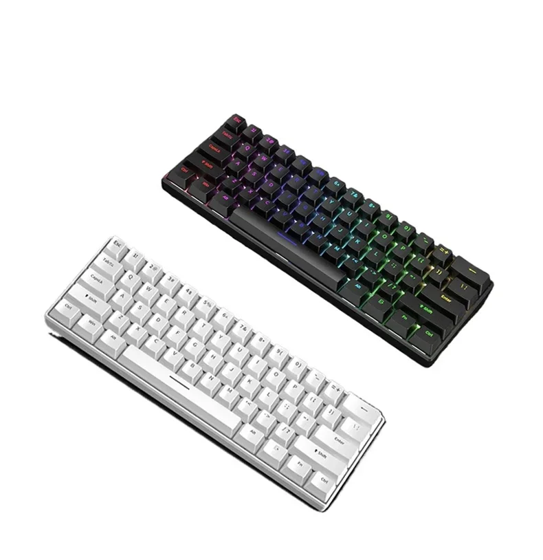Gaming Keyboard Budget - Mechanical keyboard 60% white USB wired