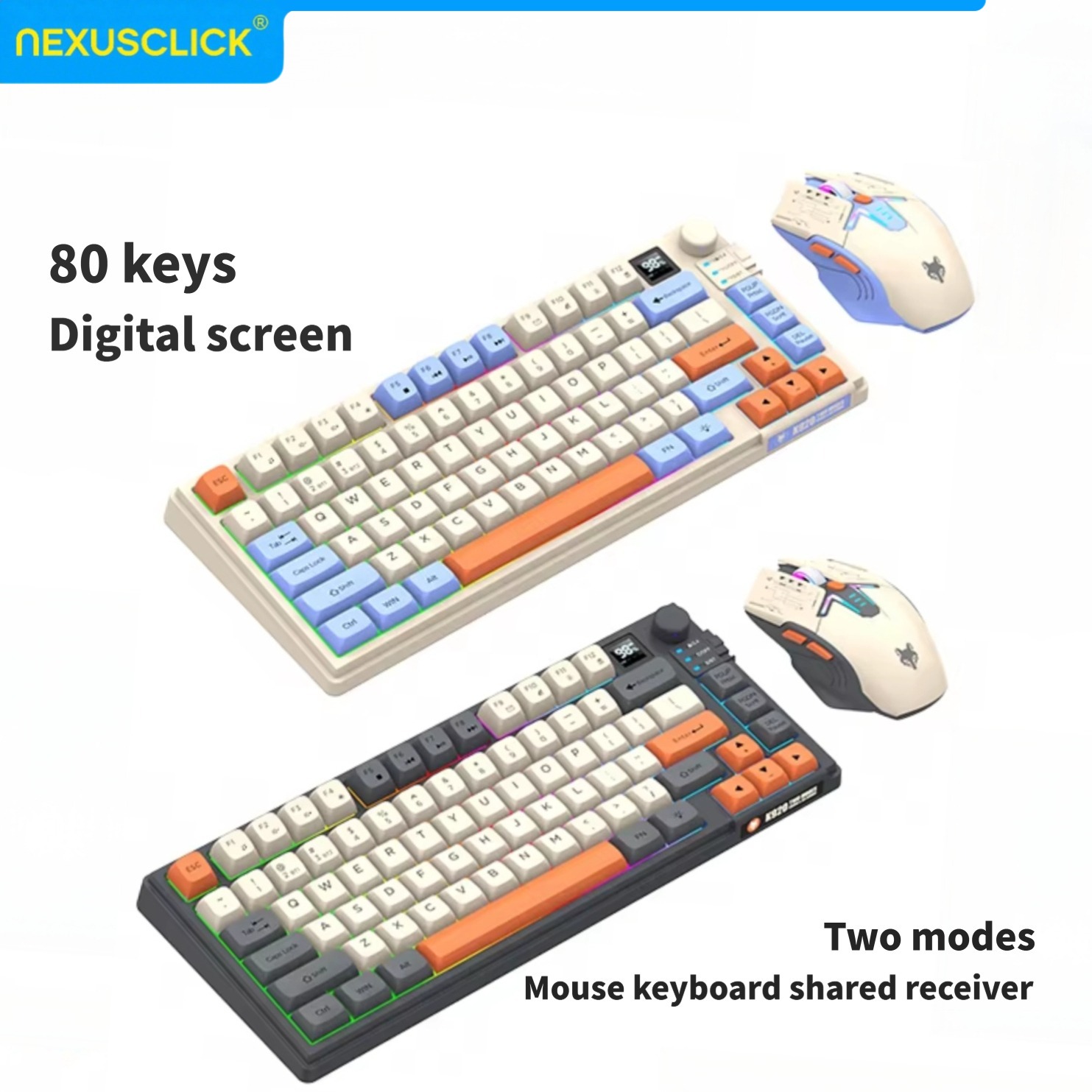 Gaming Keyboard And Mouse Combo Wireless - NexusClick Dual Mode Keyboard Mouse Combo