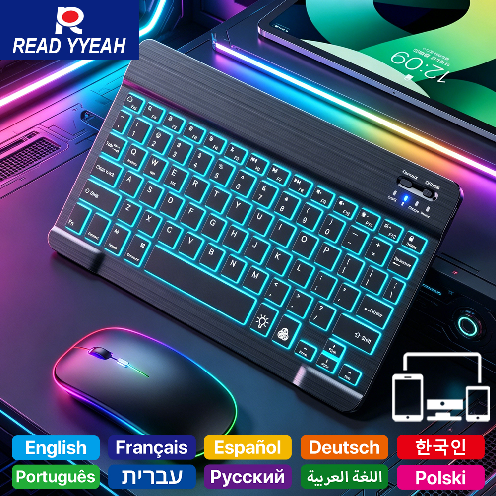 Gaming Keyboard And Mouse Combo Wireless - READ YYEAH RGB Backlit Bluetooth Keyboard