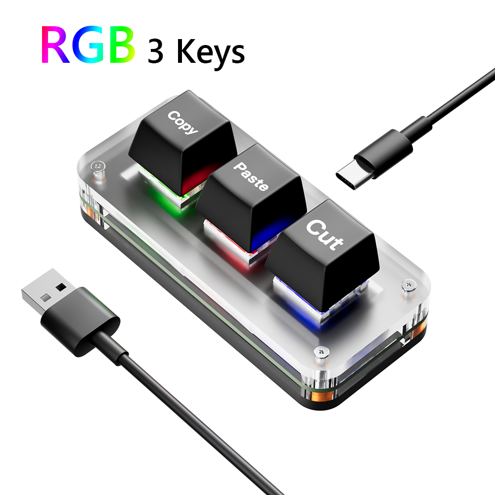 Gaming Keyboard Mini - Mini 3-Key Cut Copy Paste Ctrl