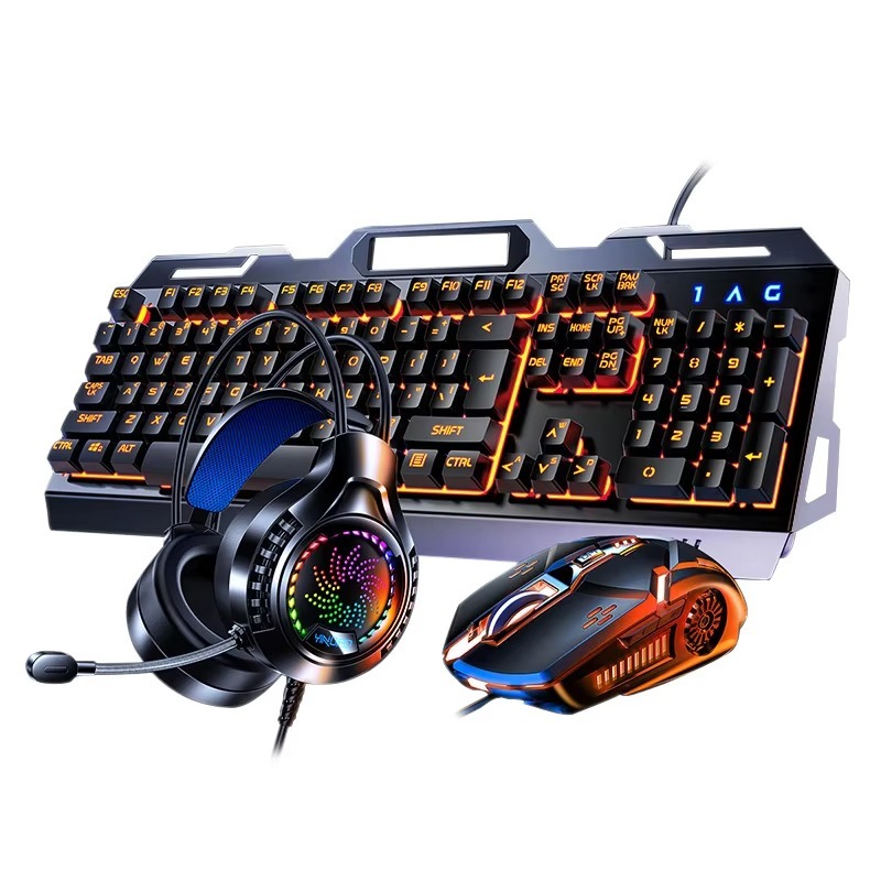 Gaming Keyboard Mouse And Headset Combo - New Mechanical RGB Back Light Keyboard