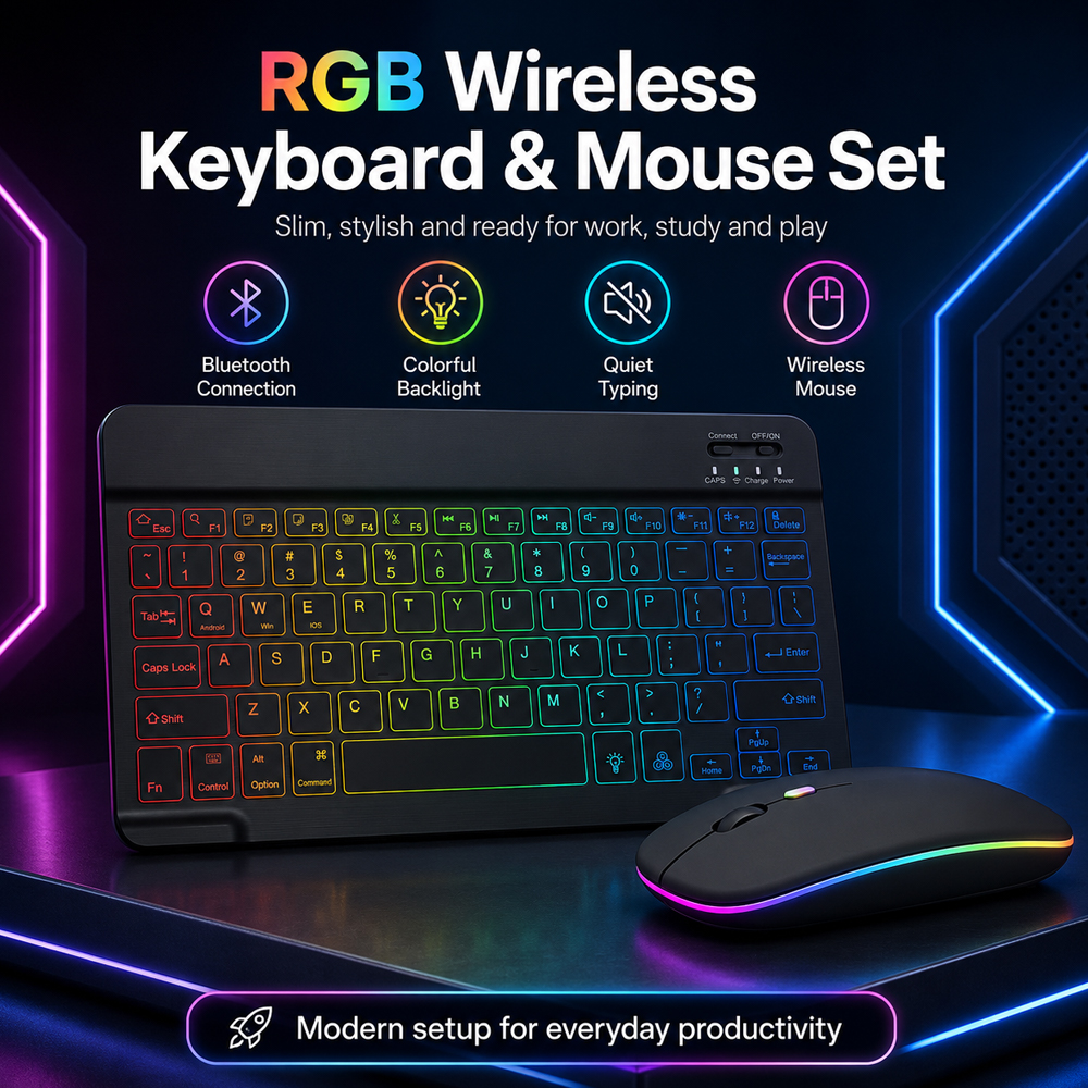 New Ultra Slim Portable 7 Colo – Gaming Keyboard Mouse Wireless Bewertung und Preis