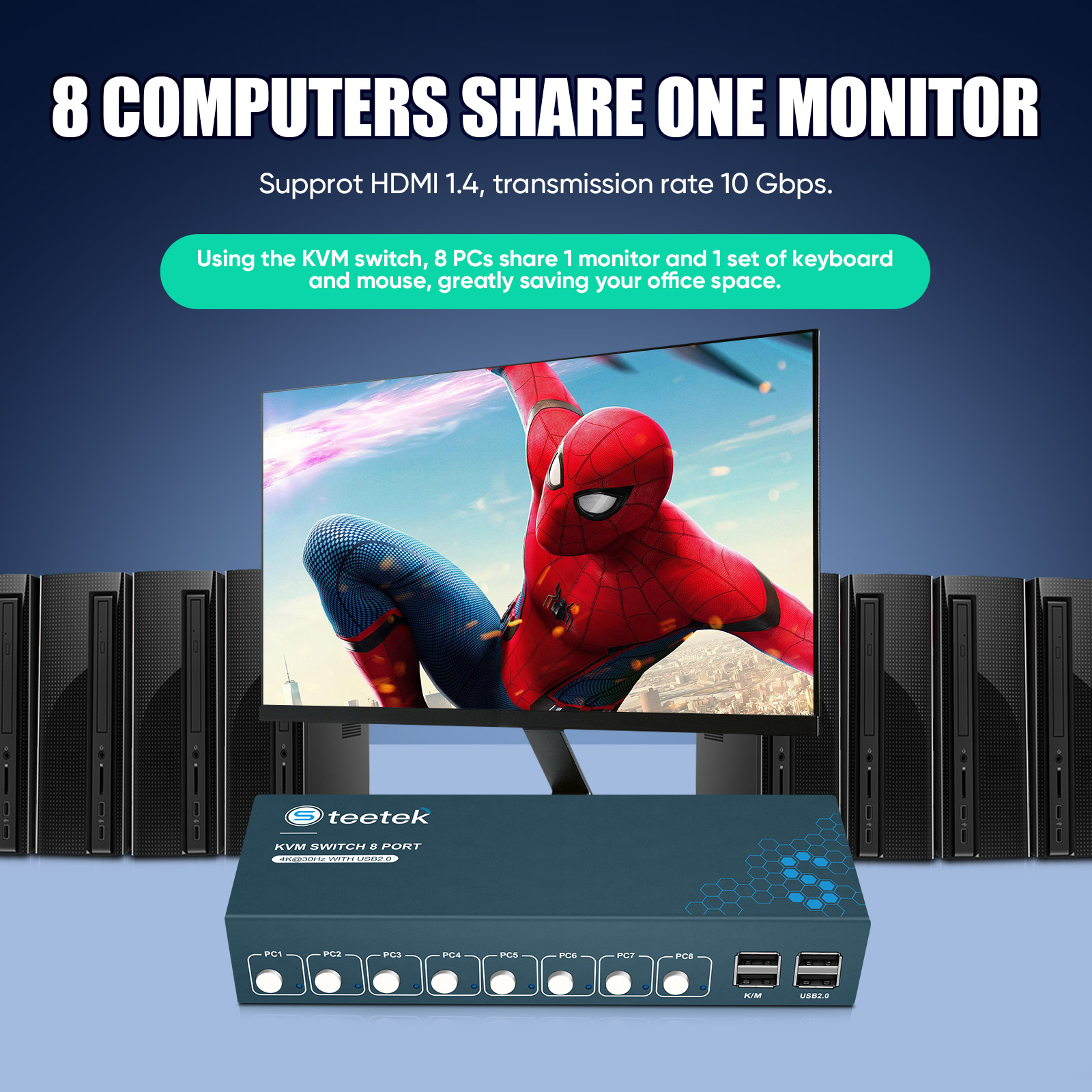 KVM Switch 8 Port HDMI KVM Swi – Gaming Keyboard And Mouse For Xbox Bewertung und Preis