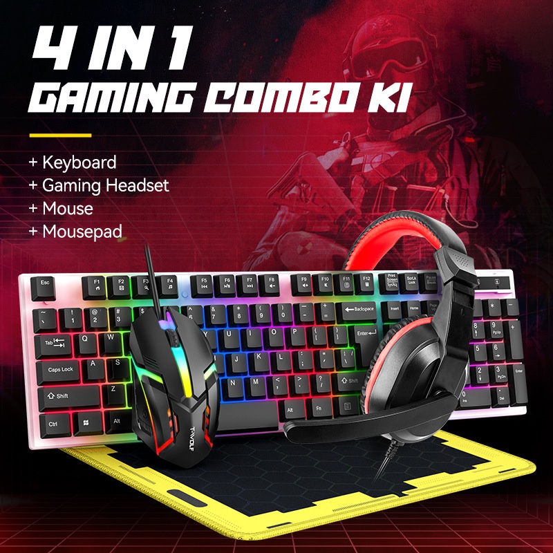 T-Wolf Tf240 4 In 1 Spanish Ga – Gaming Keyboard Mouse And Headset Combo Bewertung und Preis