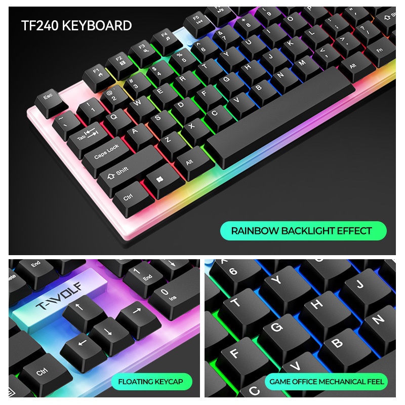 T-Wolf Tf240 4 In 1 Spanish Ga – Gaming Keyboard Mouse And Headset Combo Bewertung und Preis