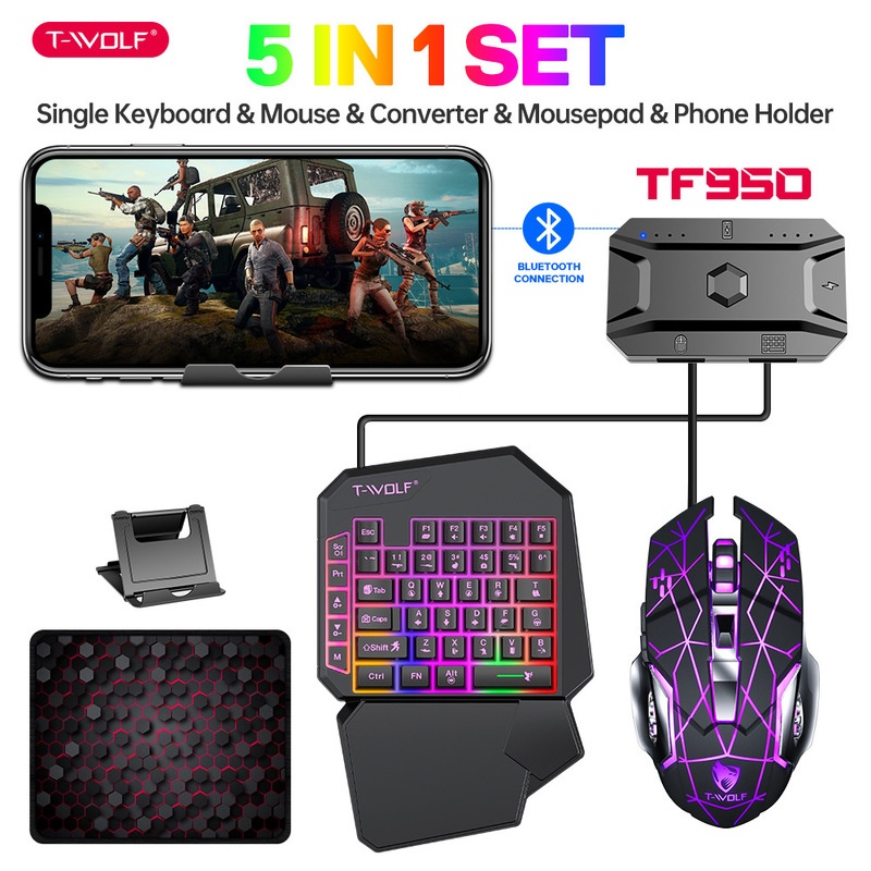 T-Wolf Tf950 5 In 1 One Handed – Keyboard Mouse Bundle Gaming Bewertung und Preis