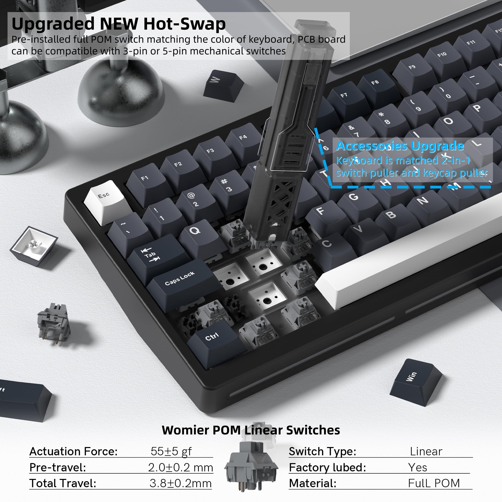 Womier MT75 Wireless Mechanica – Gaming Keyboard Thocky Bewertung und Preis